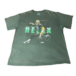 Aaron Rodgers RELAX Adult Green Bay Packers NFLPA Short Sleeve T-shirt Size XL